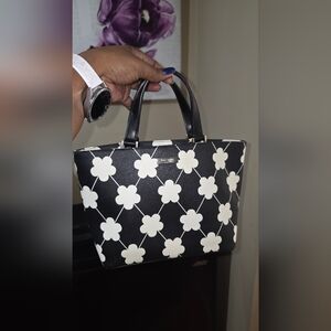 Kate Spade Black and White Floral Tote Bag